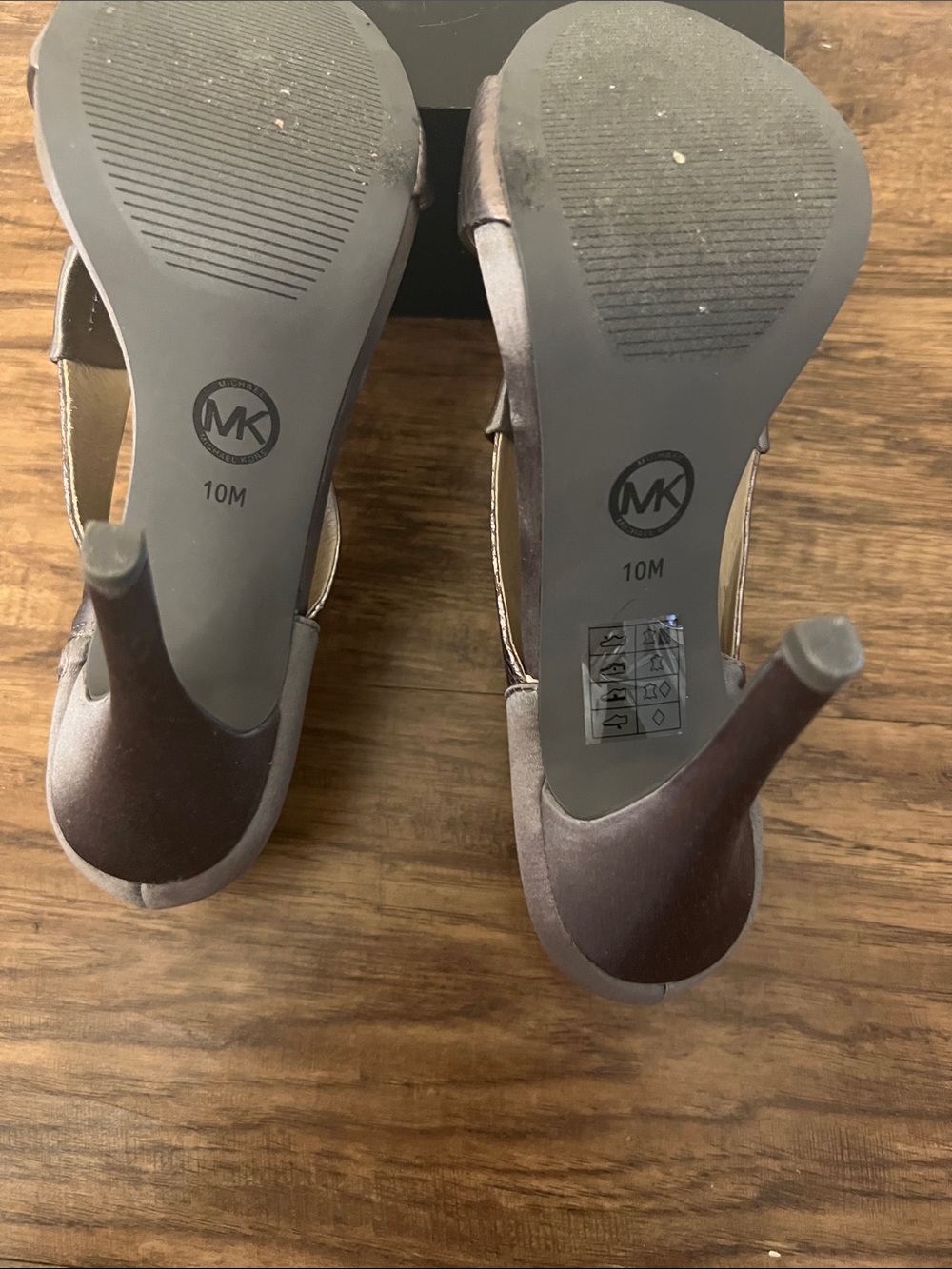 MICHAEL Michael Kors Pewter and Metallic Taupe Crisscross High Heel Sandals - Picture 8 of 8